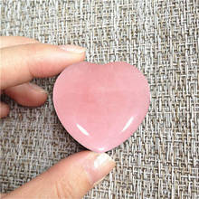 Natural Rose Quartz Crystal Heart Gemstones Love PalmThumb Worry Stone Family Home Decoration Study Decoration DIY Gift For Mom 2024 - buy cheap