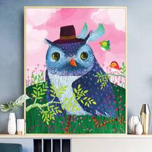 Owl animals DIY Acrylic oil Painting By Numbers for kids adults Painting Canvas diy Picture For Living Room Wall Art 2024 - buy cheap