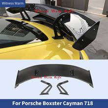 Задний спойлер для крыльев багажника для Porsche Boxster 718 Cayman 718 racing, заднее крыло GT4 Style body kit 2016- 2019 2024 - купить недорого