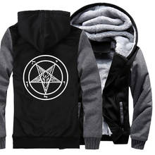 Pentagram Gothic Occult Satan men zipper hooded Sweatshirt Autumn Winter thickening Plus velvet Warm and comfortable hoodies man 2024 - buy cheap