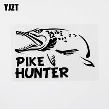 YJZT 15CM×9.3CM Funny Pike Hunter Fish Vinyl Animal Car Sticker Decal Black/Silver 8C-0644 2024 - buy cheap