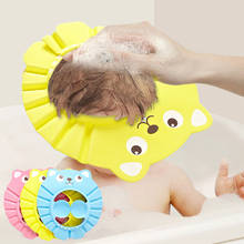 Boné de chuveiro do bebê ajustável para a criança crianças banho lavagem cabelo escudo viseira direta chapéu banho shampoo boné 2024 - compre barato
