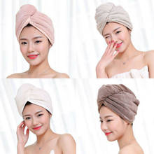 Cobertura de cabelo de microfibra, envoltório secador de cabelo para banho de spa, chapéu feminino, faixas de cabelo para ioga 2024 - compre barato