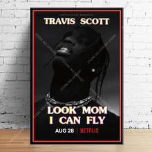 Decoración artística G050 de Travis Scott, Look Mom, I Can Fly, Rap, Hip Hop, película caliente, arte de pared, lienzo, pintura, póster de seda 2024 - compra barato