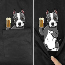 CLOOCL-Camiseta divertida para hombre y mujer, camisa con estampado de Pitbull de bolsillo, Hip-Hop, de algodón 2024 - compra barato