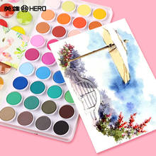 Hero Portable Solid Pigment 12/16/28/36 Colors Whatcolor Cakes Watercolor Paints Set With Brush Pen For Painting Supplies HM2019 2024 - buy cheap