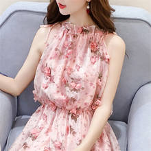 2021 Summer Women Floral Mesh Dress Big Size Elegant Slim Lady Midi-Long Beach Dress Off-shoulder Halter Dresses Vestidos WZ1339 2024 - buy cheap