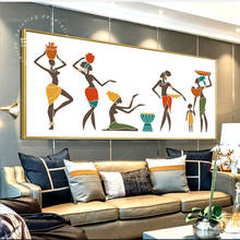 Desfalque bela mulher africana dança moderna casa decoração fotos para sala de estar arte da parede posters hd impressão em tela 2024 - compre barato