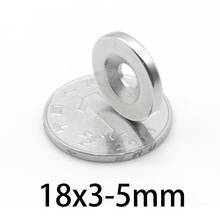 10-100 pces rebaixaram os ímãs redondos dos ofícios 18*3-5mm n35 neodímio magnético 18mm * 3 mm perfurado circular 18x3-5mm 2024 - compre barato