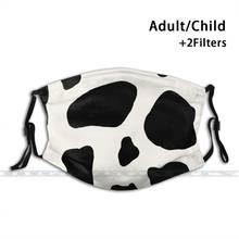 Black And White Cow Print Fashion Print Reusable Funny Pm2.5 Filter Mouth Face Mask Cow Animal Cheetah Lizspeiser 2024 - buy cheap