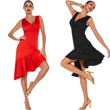 Novo vestido de dança latina treinamento feminino adulto verão dança de salão tango salsa rumba traje 2024 - compre barato