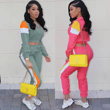 2020 spring safari style women tracksuit patchwork zipper up long sleeve top pencil pants suits two piece sporting outfit 4color 2024 - buy cheap