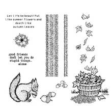 AZSG Squirrel Leaves Flowers Clear Stamps For DIY Scrapbooking Decorative Card making Crafts Fun Decoration Supplies 13*13cm 2024 - buy cheap