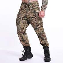 Calça cargo camuflada masculina, calça swat de combate, militar, de algodão com muitos bolsos, para treinamento 2024 - compre barato