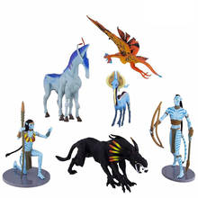 Figuras de acción de la película Avatar, set de 6 unids/set de 2 personajes de Neytiri y Jake, modelo de PVC, juguetes para adultos y niños, decoración del hogar, película de Anime Animal 2024 - compra barato