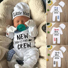 Newborn Baby Boys Cotton Bow Romper Hat Jumpsuit Gentleman Clothes Autumn Long Sleeve Letter Printed Warm Outfits Rompers 2024 - buy cheap