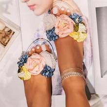 HOT 2022 Summer new women flowers grain PVC flat non-slip casual casual slippers beach sandals durable at home ms flip flop 2024 - buy cheap