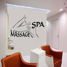 Adesivo de parede massagem spa s970 para janela de vidro, decoração de salão de beleza, quarto de spa, filme de vinil à prova d'água para mulheres 2024 - compre barato