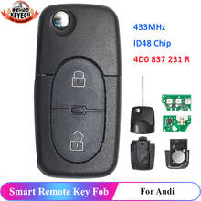 KEYECU 4D0837231R Remote Car Key Fob 2 Button for AUDI A2 A3 B5 A4 A6 Quattro RS 1997-2002 433MHz ID48 Chip 4D0 837 231 R 2024 - buy cheap