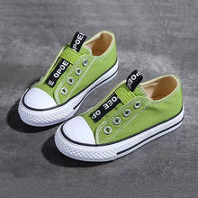 Tênis de lona sapatos para meninas 2020 primavera outono crianças tênis casuais meninos sapatos doces cor deslizamento em crianças lona 2024 - compre barato