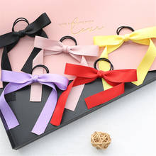 10pcs/Lot Fashion Solid Sweet Silk Satin Ribbon Bows Elastics Rubber Bands Hair Rope 5 Color Hair Tie Hair Accessories For Girls 2024 - buy cheap