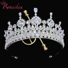 Cubic Zirconia Bride Crown Tiara CZ Coronet Headband Wedding Bridesmaid Hair Jewelry RE3905 2024 - buy cheap