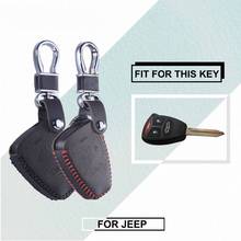 Genuine Leather Key Cover for Fiat Dodge Chrysler Journey Jeep wrangler Cherokee Liberty Compass Longitude Keychain Case Fob 2024 - buy cheap