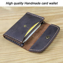 Handmade High Class Genuine Leather Card Holder Leather Card wallet small Purse Credit ID card Holder Business Card case 2024 - buy cheap