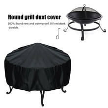 5 Sizes Waterproof Patio Fire Pit Cover Black UV Protector Grill BBQ Shelter Outdoor Garden Yard Round Canopy Furniture Covers 2024 - buy cheap
