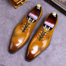 Zapatos Brogue para hombre, calzado Formal de cuero, Color pulido, tallado, talla grande, para negocios 2024 - compra barato