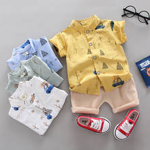 DIIMUU Summer Fashion Clothing Infants Boys Clothes Sets Shirt + Short Pants Kids Cotton Casual Short Sleeve Tops Boy Outfits 2024 - buy cheap