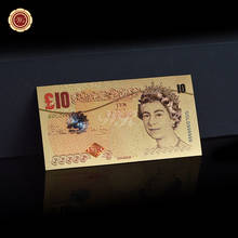 WR dinero falso Reino Unido, 10 libras, lámina de oro, billete con marco Coa, Euro Prop, Banco de dinero, nota artesanal, regalo, envío directo 2024 - compra barato