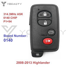 YOCASTY 4 Buttons 314.3MHz ASK 0140 Board Number ID71-WD02 Chip Smart Black Key KeylessGo Keyless Entry For Toyota 2024 - buy cheap