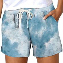 Tie Dye Print Summer Shorts Women  Plus Size Short Pants 5XL Beach Mid Waist Straight Tube Shorts Women Casual Bottoms A50 2024 - buy cheap