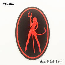 Red girl Embroidered Patches for Clothing DIY Stripes Applique Clothes Stickers Iron on Badges 2024 - buy cheap
