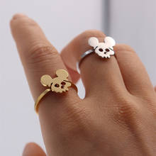 10pcs/lot Adjustable Mouse Rings Animal Bijoux Bague Stainless Steel Ring For Women Baby Girl Kpop Jewelry Gold Anillos Mujer 2024 - buy cheap