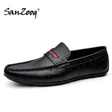Spring Summer Genuine Leather Men Driving Shoes Moccasins Mens Casual Slip On Black Blue 2021 New Soft Comfortable 2024 - buy cheap