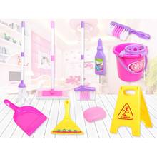 Toy Model Cleaning Product Brush Mop Mini Figurine Simulation Home Cleaning Toy Role Play Girls Teens Activity Toy 6Pcs 2024 - buy cheap