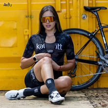 2022Kafitt Women's Sexy Black Triathlon Short Sleeve Cycling Clothing Skinsuit Sets Jumpsuit Kits Macaquinho Ciclismo Feminino 2024 - buy cheap