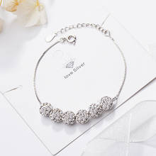 925 Sterling Silver Luck Zircon Bead Bracelets Fashion Box Chain Bracelet Jewelry For Women Gift Wholesale S-B228 2024 - buy cheap