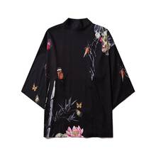 Chinese Style Print Kimono Casual Women Cardigan Yukata Japanese Harajuku Streetwear Male Black Tradition Asian Clothes V2025 2024 - buy cheap