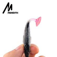 Meredith 70mm 100mm pequeno dd peixe chumbo iscas de pesca t cauda suave iscas de pesca único gancho artificial wobblers isca pesca 2024 - compre barato