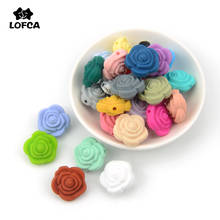 LOFCA 50pcs Silicone Beads Flower Rose Baby Teether Food Grade Silicone Baby Teething Toy Nursing Pacifier Chain Necklace Making 2024 - buy cheap