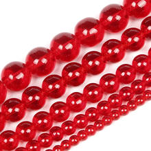 4-12mm Natural Stone Beads Round Smooth Loose Red Glass Stone Beads For Jewelry Making DIY Charm Bracelet Necklace Handmade 2024 - buy cheap