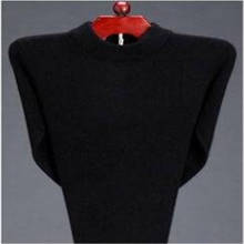 Suéter de Cuello medio alto para hombre, suéter grueso de cuello redondo, suave y cálido, de manga larga, ajustado, Invierno 2024 - compra barato