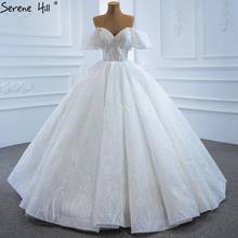 Serene Hill White Sweetheart Sexy Wedding Dresses 2021 Lace Sleeveless High-end Sparkle Bride Gowns HM67194 Custom Made 2024 - buy cheap