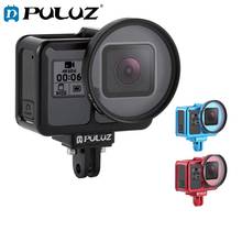 Capa protetora de liga de alumínio puluz, para gopro hero 7 black/6/5, com moldura de seguro e lente uv 52mm, sinal de dados gps perfeito 2024 - compre barato