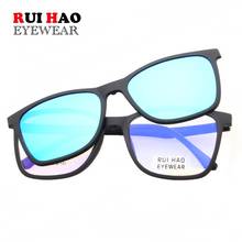 Optical Eyeglasses Frame and Clip on Sunglasses Polarized Retro Glasses Frame Design Rui Hao Eyewear Brand 2024 - buy cheap