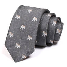 Corbata de 6CM para hombre, corbatas con estampado de perro, traje de negocios, corbata de cuello de trabajo, corbata Formal de alta calidad, 2020 2024 - compra barato