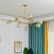 Lámpara colgante moderna de cristal para sala de estar, bombilla LED de pared, Bombilla de arte para LOFT, sala de estar, restaurante, accesorios de lámparas 2024 - compra barato